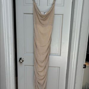 ROMA MIDI DRESS - RUCHED COWL NECK DRESS